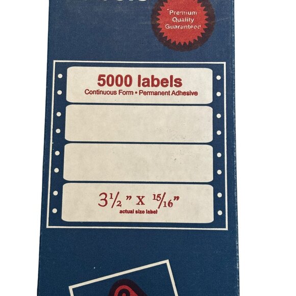 Avery Dot Matrix Labels 3 1/2 x 15/16 4013 Continuous Pin Fed Open Box - Picture 2 of 9